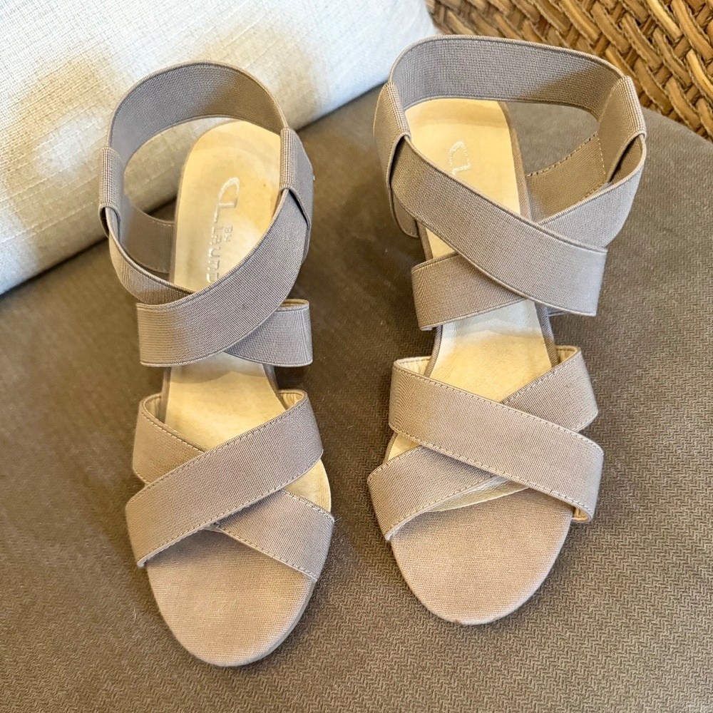 CL by Laundry Stretchy Strappy Heels Size 6.5